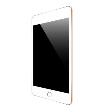 beyaz vektör tasarımında izole edilmiş altın tablet