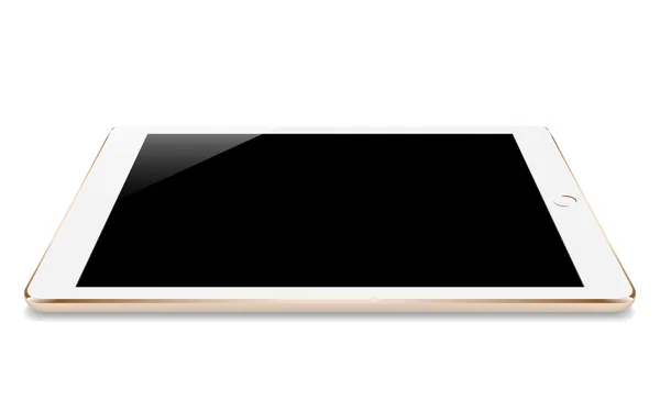 Mock up Gold Tablet Perspektive Winkel isoliert auf weißen Vektor-Design — Stockvektor