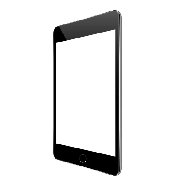 Mock up ângulo de perspectiva tablet preto isolado no projeto do vetor branco —  Vetores de Stock