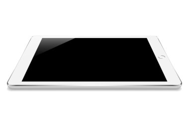 beyaz tablet perspektif açısı beyaz vektör tasarımı izole