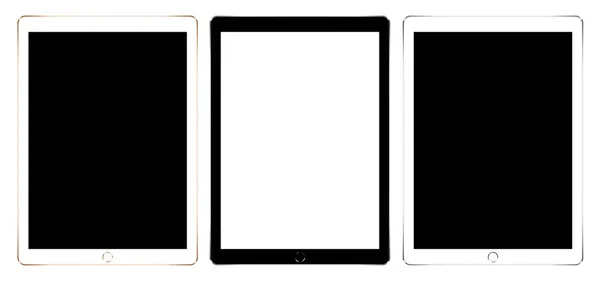 Mock up digital tablet collection set isolated on white vector design — Stock Vector