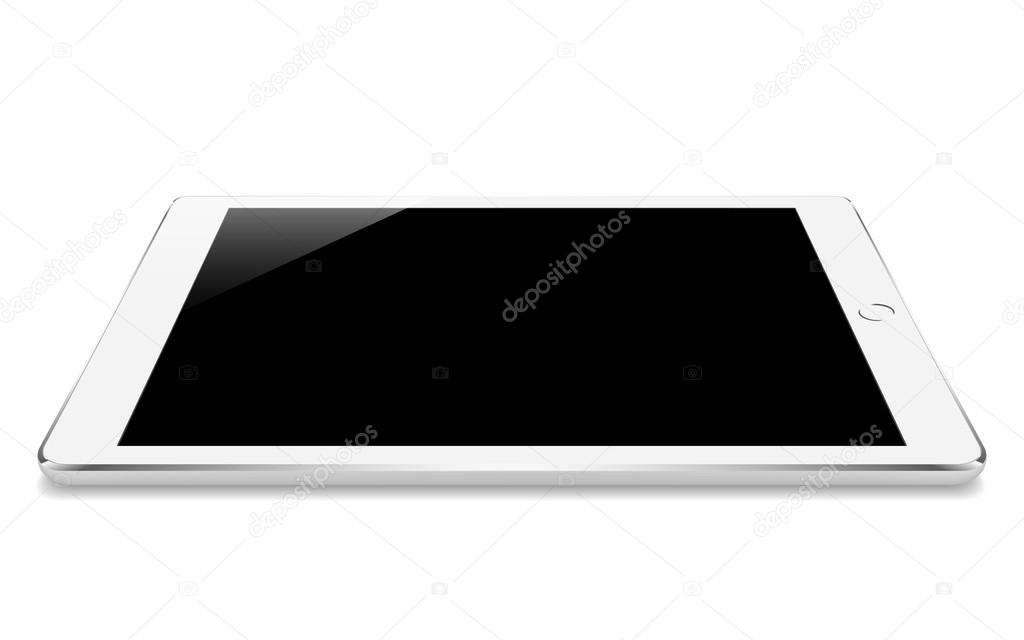 mock up white tablet perspective angle isolated on white vector design