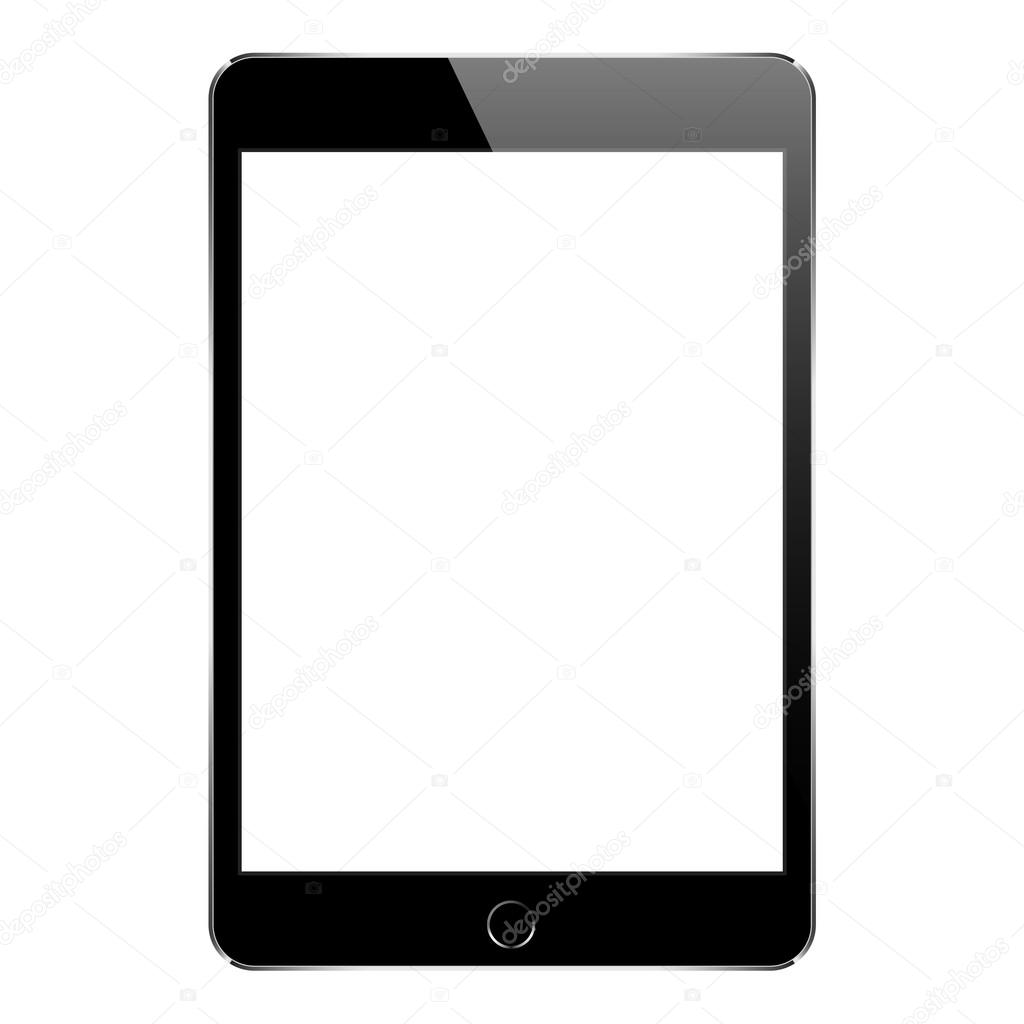 mock up black tablet isolated on white vector design