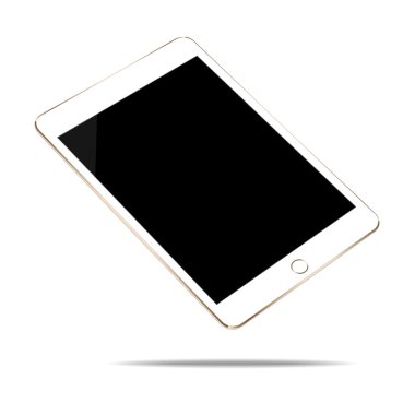 beyaz vektör tasarımında izole edilmiş altın tablet