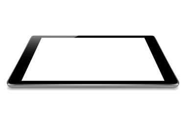 beyaz vektör tasarımında izole edilmiş siyah tablet perspektifi