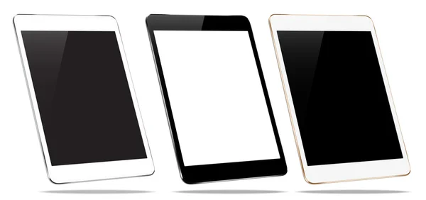 Mockup Tablet Collection Set isoliert auf weißem Vektor-Design — Stockvektor