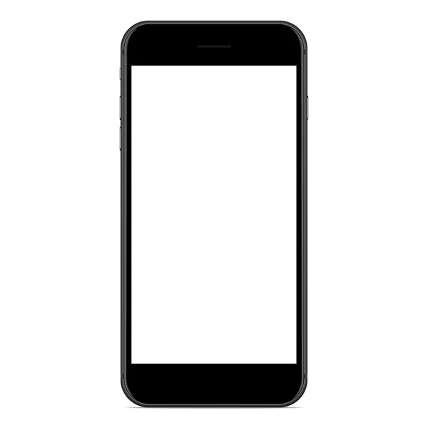 Vector drawing mockup phone matte black color on white background — Stock Vector