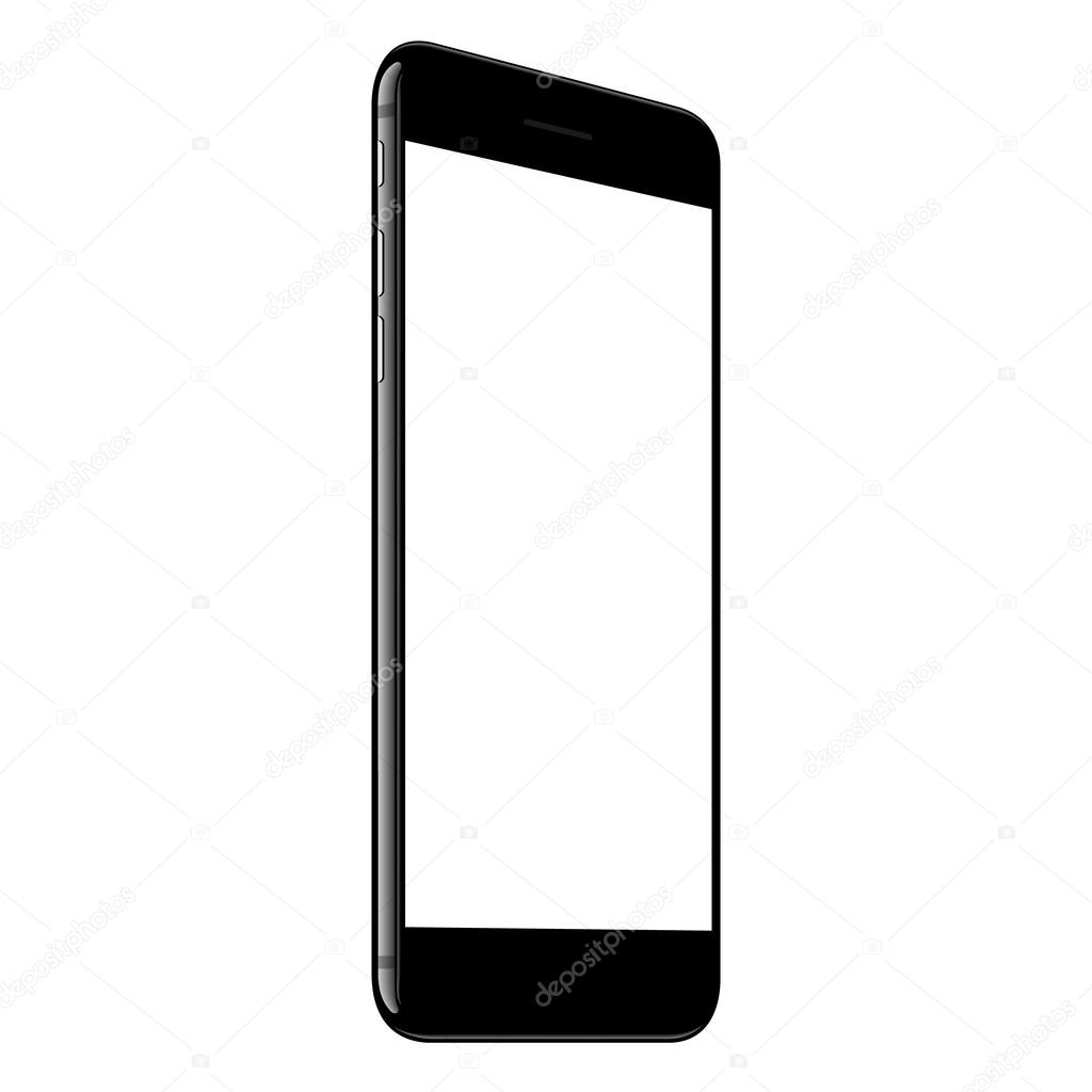 vector, mock up phone white screen perspective view