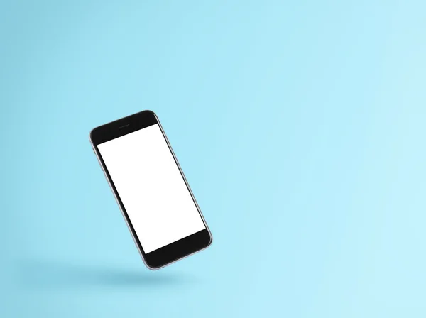 Phone blank screen on blue background concept — Stock Photo, Image