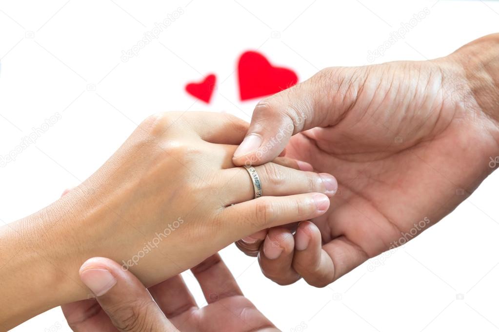 Hand wear wedding love rings