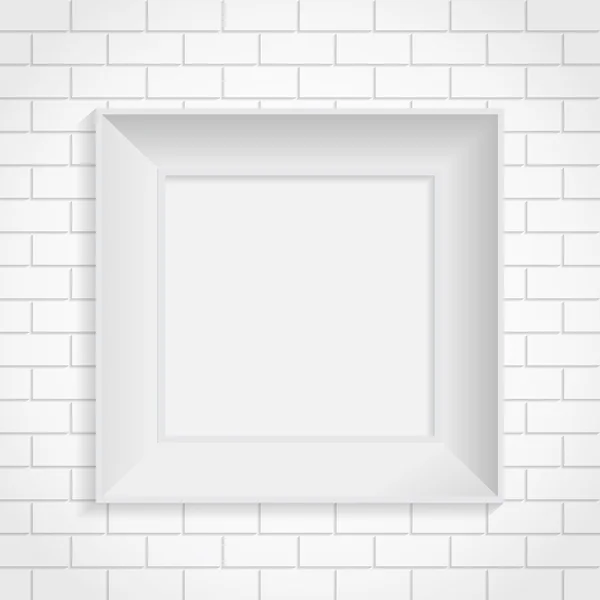 White frame space on brick wall — Stock Vector