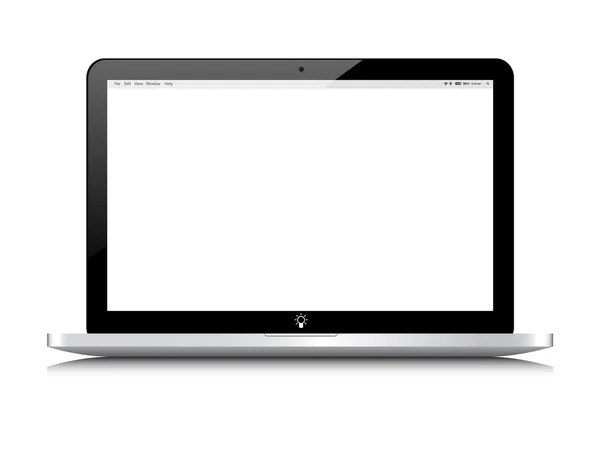 Computador notebook sobre fundo isolado branco —  Vetores de Stock