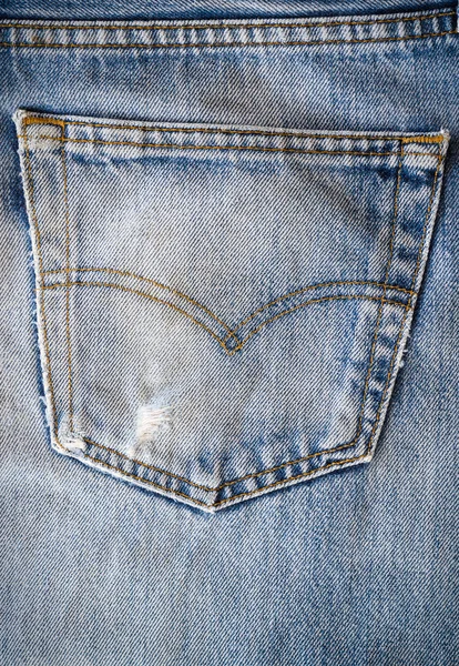 Closeup fashion jean pocket texture — Stock Photo, Image