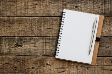 book blank for copy text on old grain wood texture