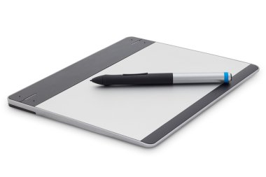 kırpma yolu ile beyaz arka plan üzerinde izole grafik tablet
