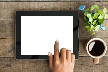 el tablet üzerinde üstten görünüm kullanma
