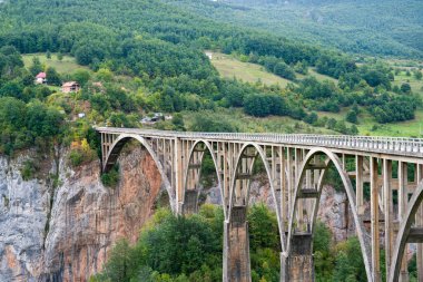 Durdevica 'da Tara nehri üzerinde eski büyük bir köprü.
