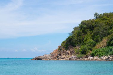 Sabahları Thongson Körfezi 'nde ıssız kumlu bir sahil.