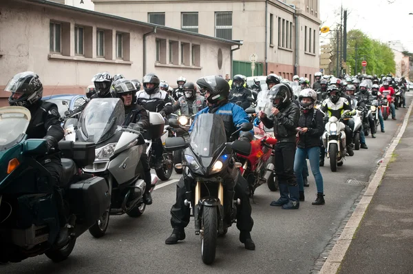 Akce motorkářů vztek proti technické prohlídky motocyklů — Stock fotografie