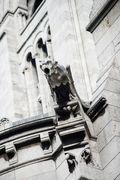 Primo Piano Gargoyle Sul Famoso Cuore Sacro Parigi — Foto Stock