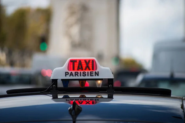 Parijs Frankrijk Oktober 2020 Close Van Het Parijse Taxibord Een — Stockfoto