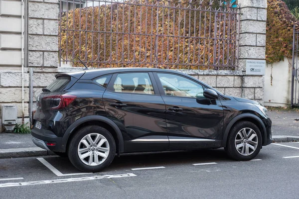Mulhouse France November 2020 Profile View Black Renault Capture Parked — 图库照片