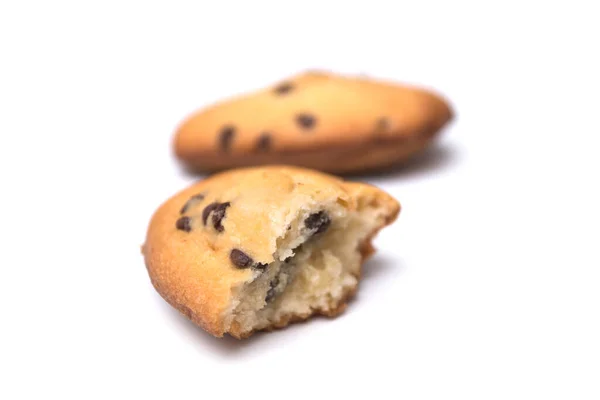 Primer Plano Tradicional Madeleine Chocolate Francés Sobre Fondo Blanco — Foto de Stock