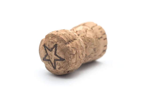 Closeup Champagne Cork White Background — Stock Photo, Image