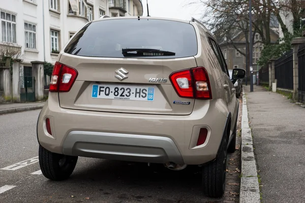 Mulhouse France Janvier 2021 Vue Arrière Suzuki Ignis Beige Garé — Photo