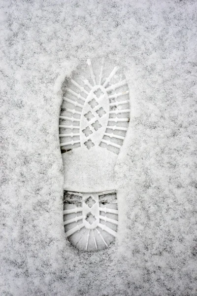 Gros Plan Pas Bottes Dans Neige — Photo