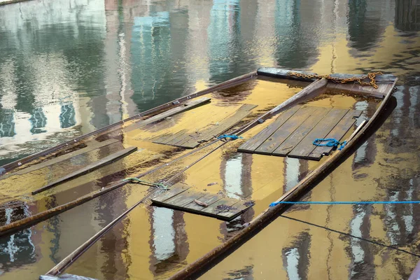 Blick Auf Alte Überflutete Rinden Wasser Colmar Frankreich Kleinen Venezianischen — Stockfoto