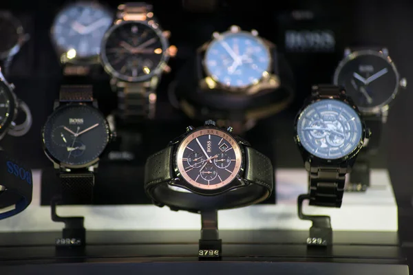 Strasbourg Francia Febbraio 2021 Primo Piano Degli Orologi Hugo Boss — Foto Stock