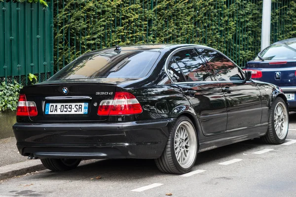 Mulhouse フランス May 2021 通りに停められた黒いBmw 330Dのリアビュー — ストック写真