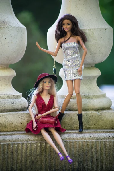 Mulhouse France May 2021 Portrait Two Barbie Dolls Wearing Sexy — Stock Photo, Image