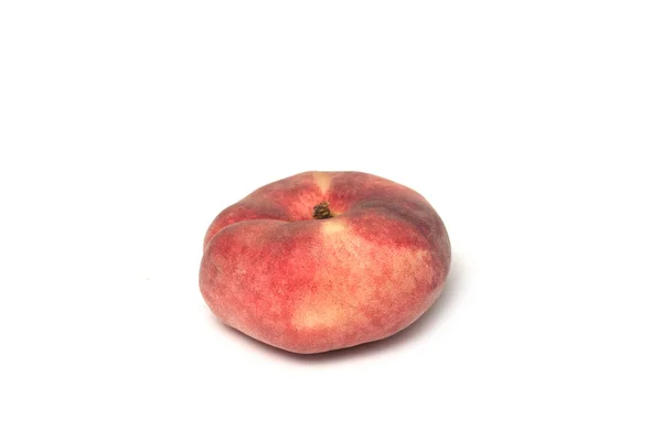 Closeup Flat Peach White Background — Stock Photo, Image