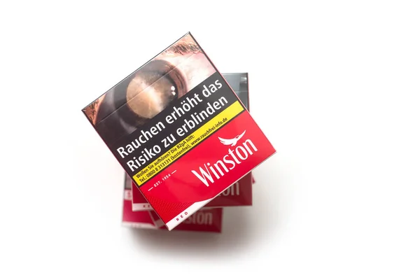 Mulhouse Γαλλία Ιουλίου 2021 Κλείσιμο Συσκευασίας Τσιγάρων Από Τον Winston — Φωτογραφία Αρχείου
