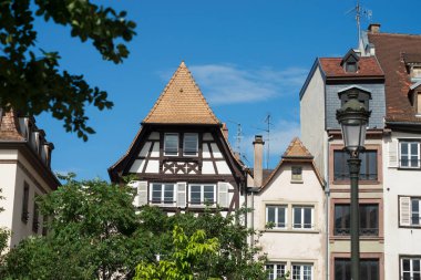 Strazburg-Fransa 'da ortaçağ mimarisine yakın çekim