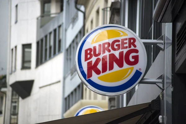 Basel Sveits August 2021 Closeup Burger King Logo Fast Food – stockfoto