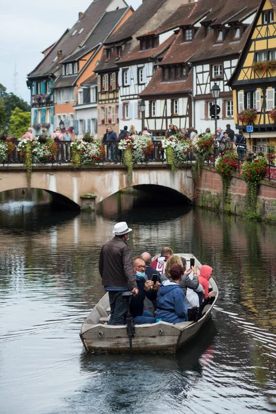 Colmar France August 2021 Boat Trip Tourism Water Little Venice — Stock Photo, Image