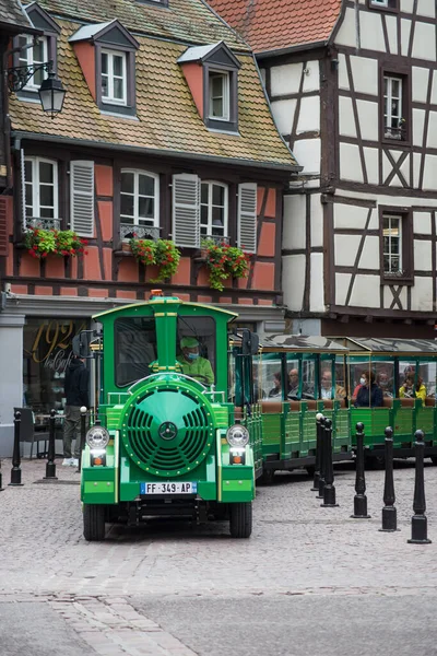 Colmar Frankreich August 2021 Blick Auf Den Touristenzug Auf Der — Stockfoto