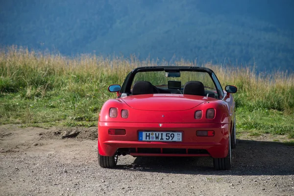 Mulhouse Frankreich September 2021 Rückansicht Eines Roten Fiat Barchetta Roadster — Stockfoto