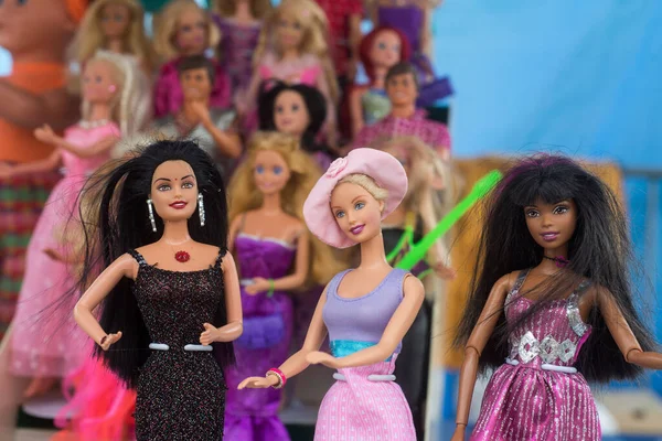 Brunstatt Frankrijk September 2021 Close Van Barbie Poppen Collectie Rommelmarkt — Stockfoto