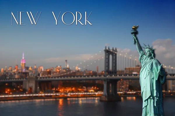 Geceleyin New York Şehri — Stok fotoğraf