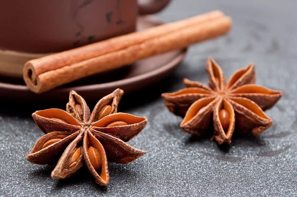 Hora del té con anís y cinnaomn — Foto de Stock