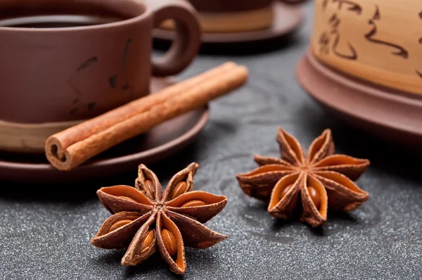 Hora del té con anís y cinnaomn — Foto de Stock