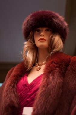 Manken Kış moda bir showroom