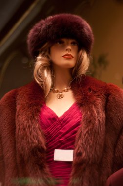 Manken Kış moda bir showroom
