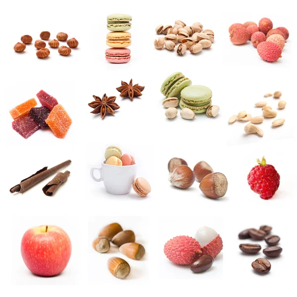 Fruit en dessert collage — Stockfoto