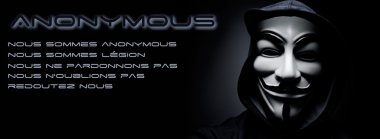 Paris - Fransa - 17 Ocak 2015 - hacktivist grubu Anonymous. afiş