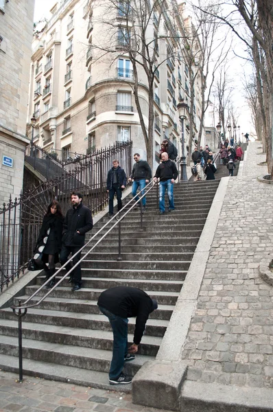 PARIS - France - 22 mars 2015 - escalier du quartier Montmartre — Photo